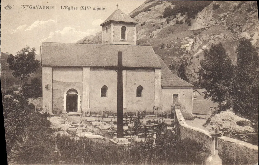 Gavarnie — A Igreja (século XIV) — Atelier de Arts Graphiques, Bureaux - Frente