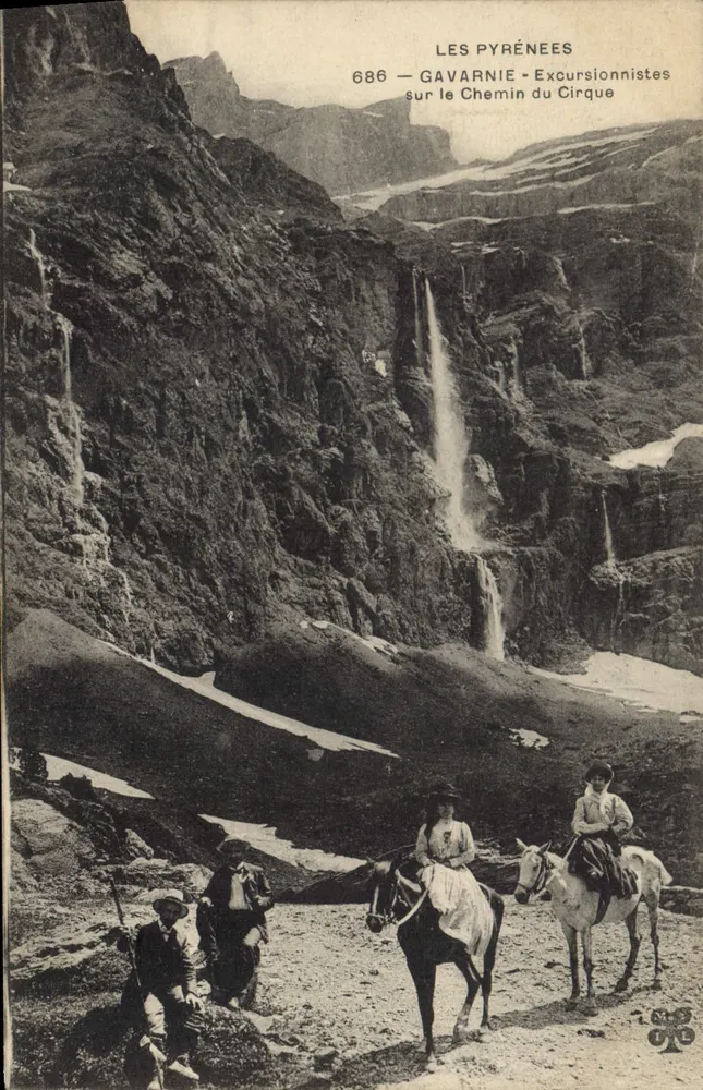 Die Pyrenäen — Gavarnie — Wanderer am Cirque-Pfad — n°686 - Vorderseite
