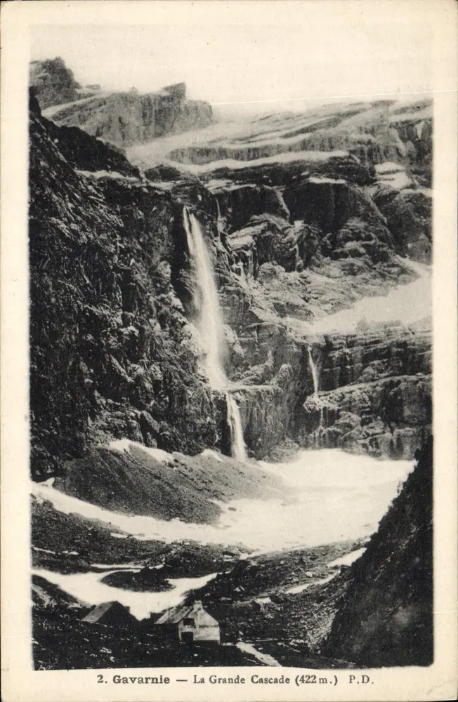 Gavarnie — A Grande Cascata (422 m.) — P.D. — Edição P. Deuot, Lourdes - Frente