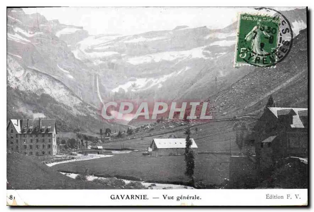 Gavarnie — Vue générale — Édition F. V. n°81 - Frente