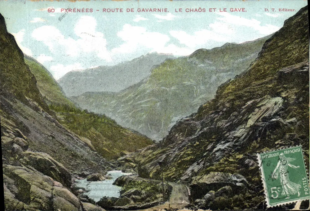 Pyrenäen - Straße von Gavarnie. Das Chaos und der Gave. — Verlag D. T. - Vorderseite
