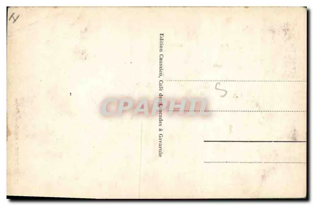 Gavarnie - Chegada ao Circo — Edição Caussien, Café dos Guias em Gavarnie, n°36 - Verso