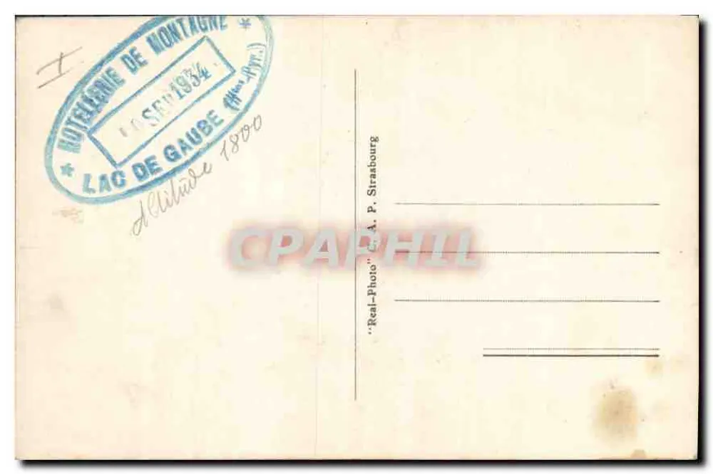 Lago de Gaube — Cauterets — Editor A.A.S. n°69 - Verso