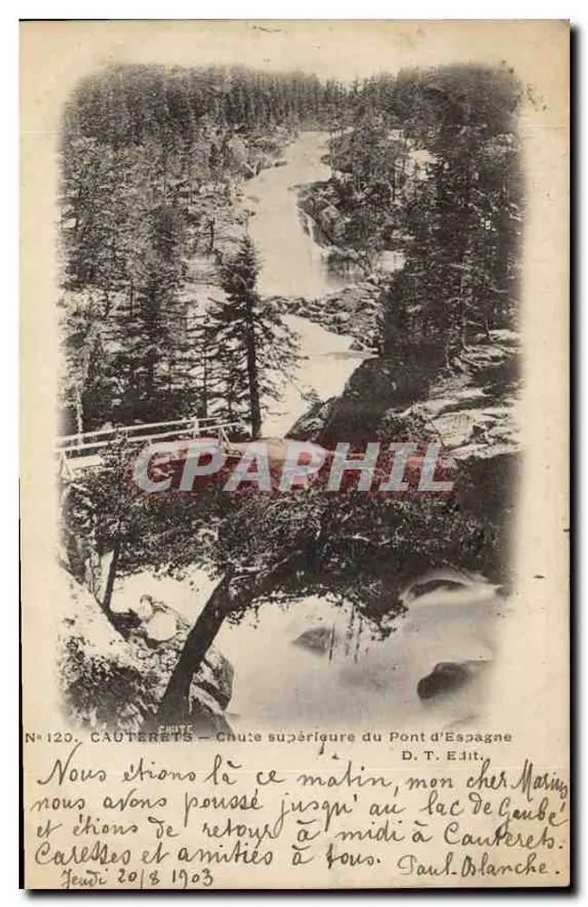 Cauterets — Chute supérieure du Pont d'Espagne — D. T. Edit. - Recto