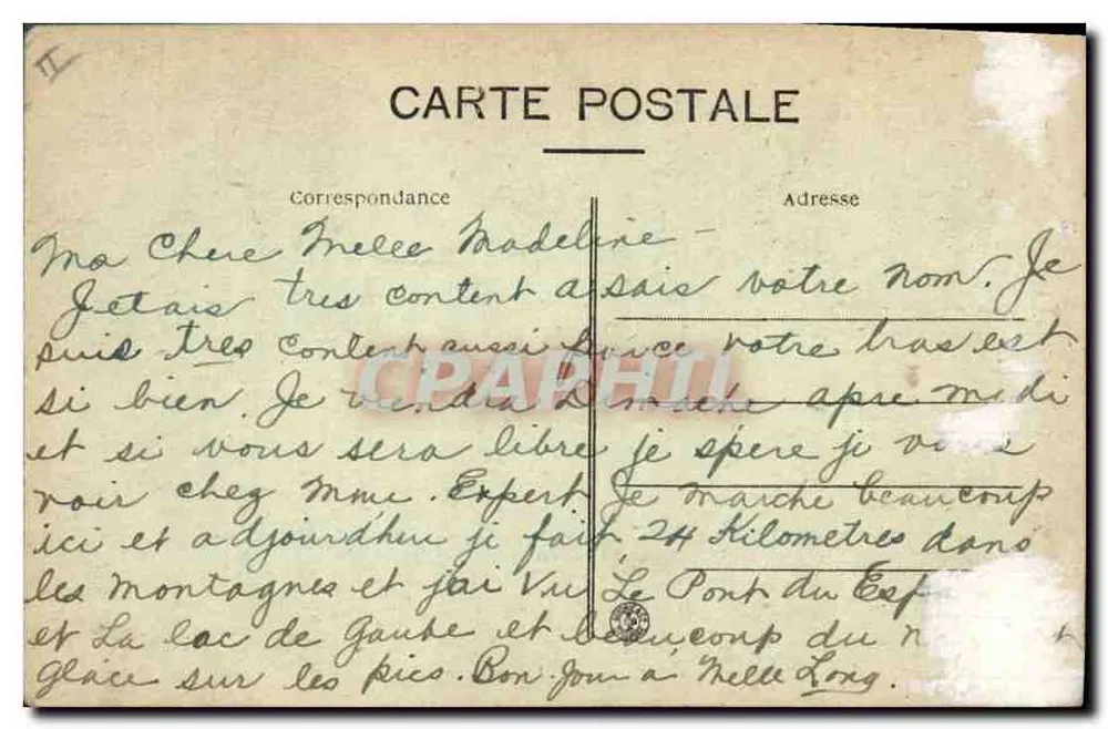 Cauterets — Vista Geral — Edição A. Ducasse, Cauterets - Verso