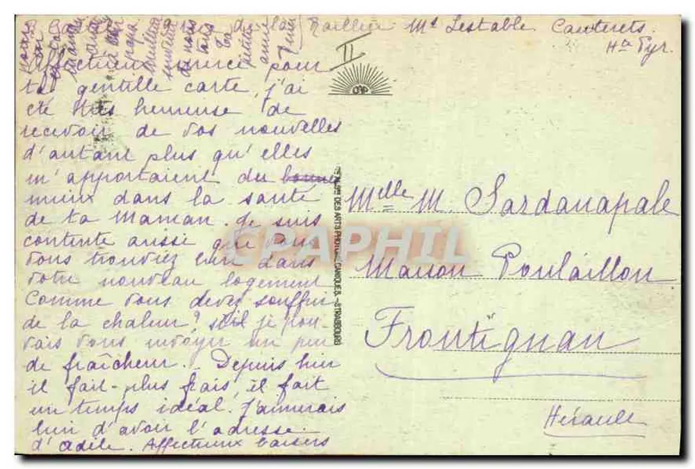 Cauterets - Vale de Lutour — editor desconhecido, n° 99 - Verso