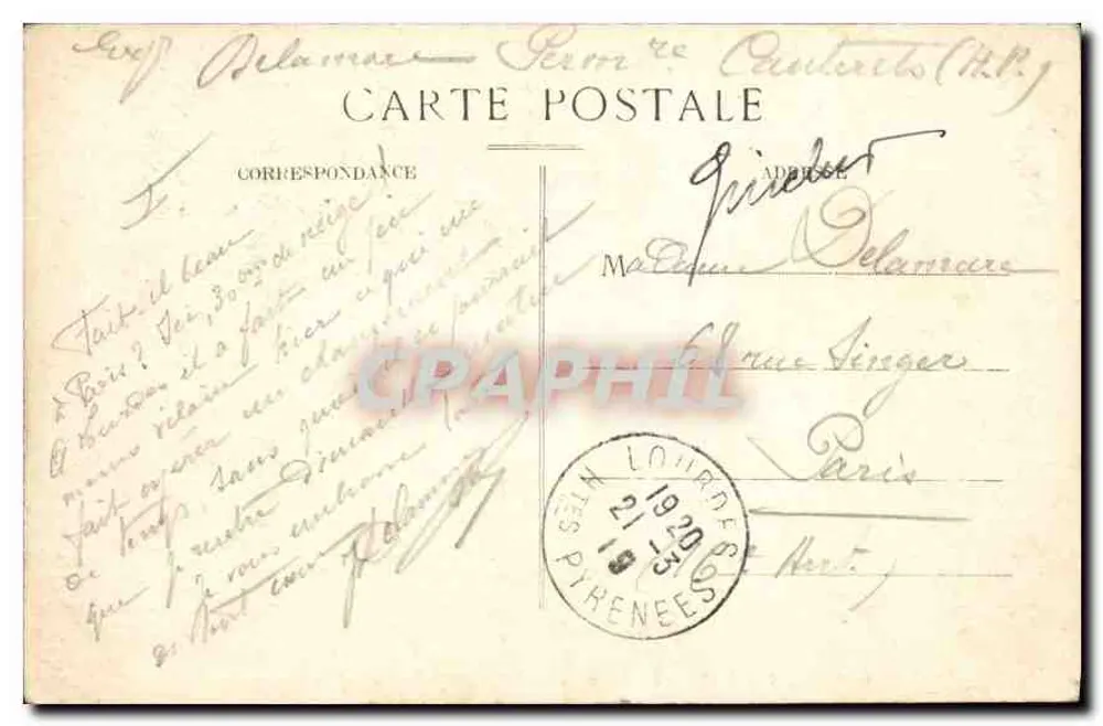 Cauterets — La Promenade de Cambasque — La Sapnière — J. L. - Rückseite