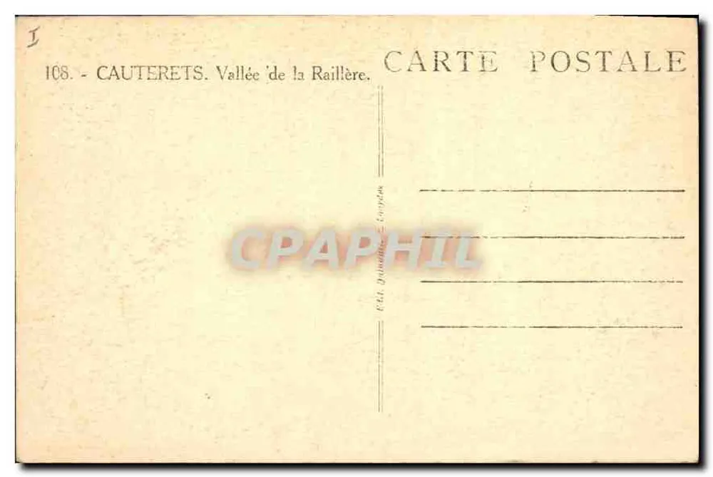 Vallei van de Raillère — Cauterets — uitgever Vahou - Achterkant