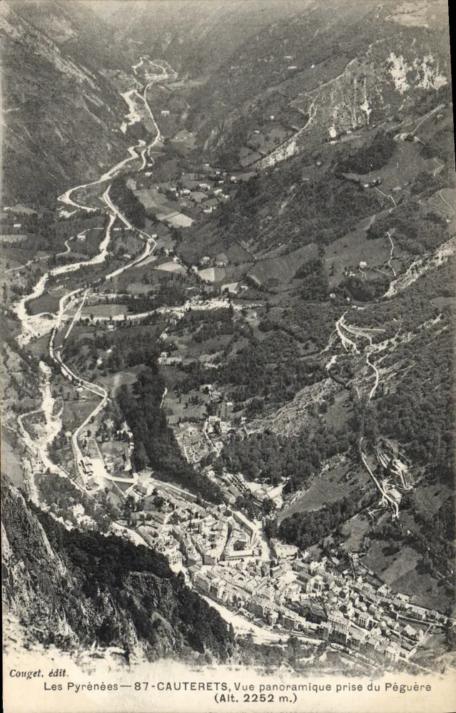 Cauterets — Panoramablick vom Pégüère (Höhe 2252 m.) — Couget, Verlag - Vorderseite