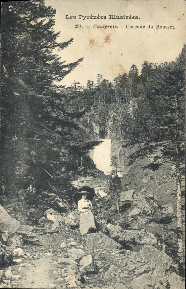 Cauterets — Cascata do Bousset — Les Pyrénées Illustrées, n°231 - Frente