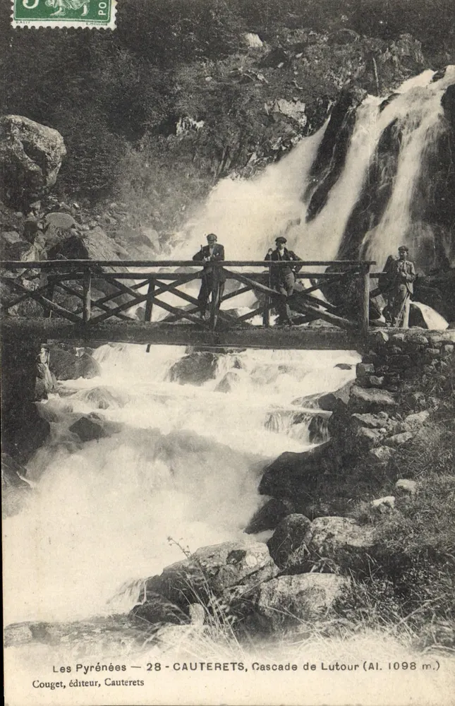 Cauterets — Waterval van Lutour (Al. 1098 m.) — Couget, uitgever, Cauterets - Voorkant