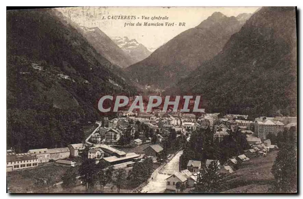 Cauterets - Vista geral tirada do Mamelon Vert - BR - Frente