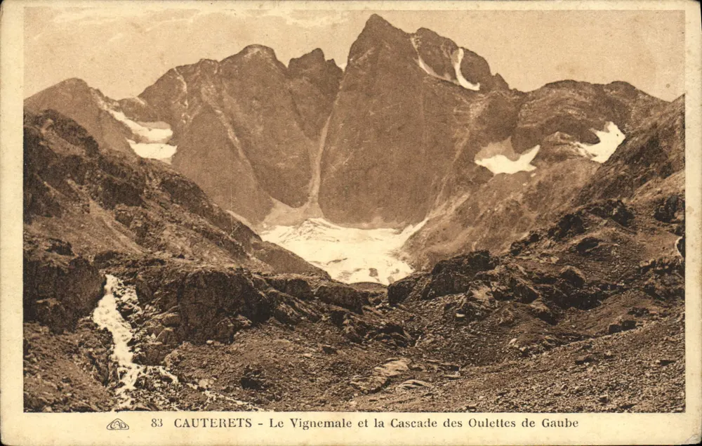 Cauterets - Der Vignemale und der Wasserfall der Oulettes de Gaube - Vorderseite