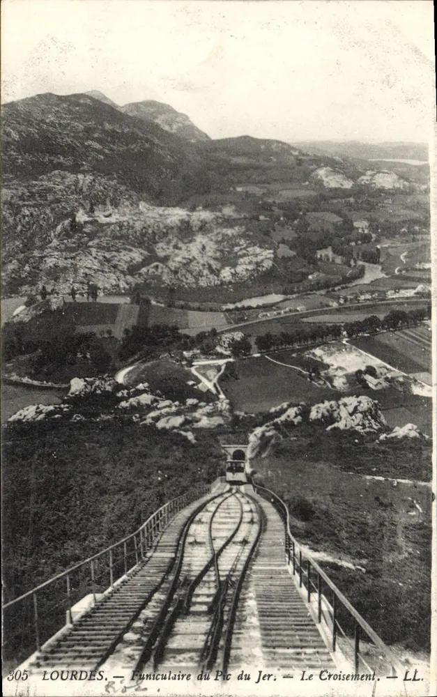 Lourdes — Funiculaire du Pic du Jer — Le Croisement — LL. - Recto