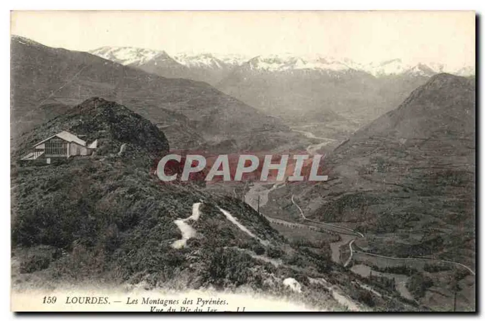 Lourdes — Die Pyrenäenberge — Ansicht vom Pic du Léz — n°159 - Vorderseite
