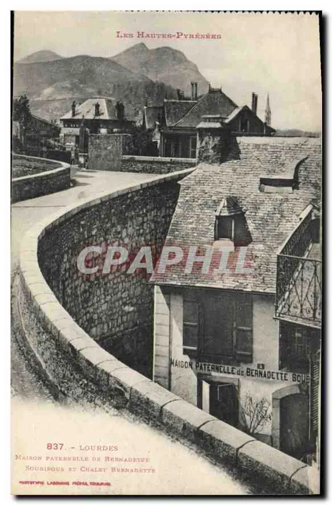Lourdes — Vaterhaus von Bernadette Soubirous und Chalet Bernadette — Verlag Lagnon Frères, Nr. 837 - Vorderseite