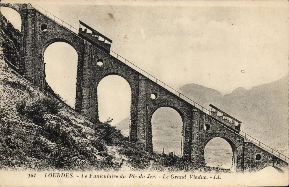 Lourdes - 1. Seilbahn des Pic du Jer - Der Große Viadukt - LL - Vorderseite