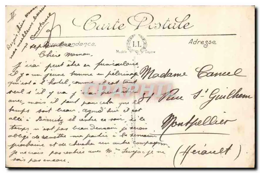 Lourdes — Caminho de Ferro Funicular do Pic du Jer — LL - Verso