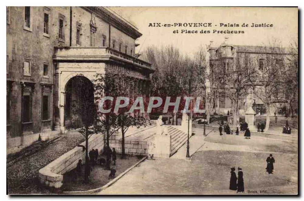 AIX-en-PROVENCE - Palast der Justiz und Place des Précheurs — Verlag Bonis, n° 411 - Vorderseite
