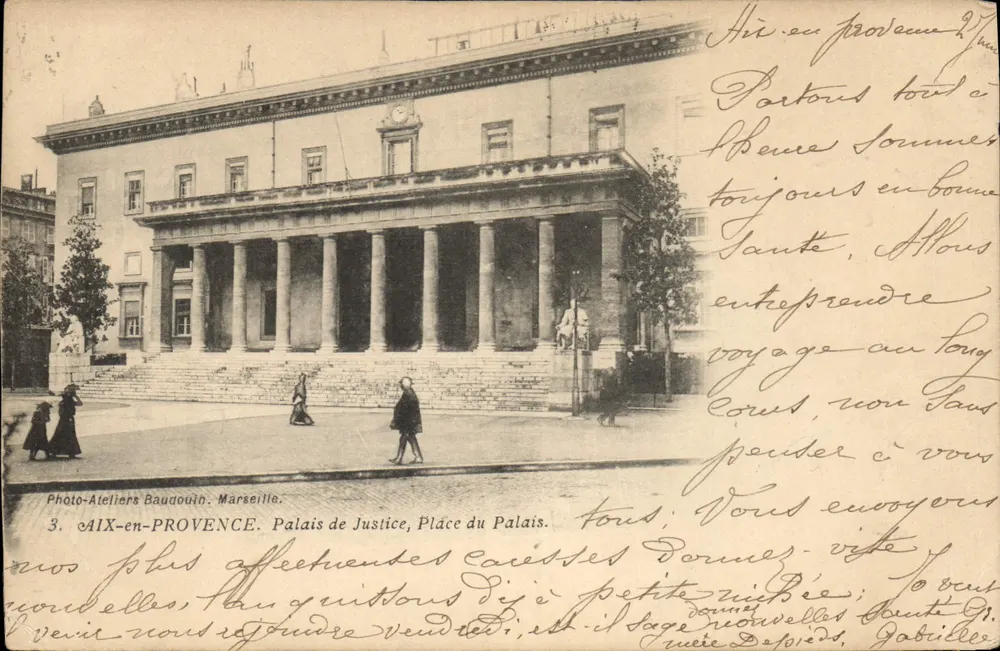 Aix-en-Provence — Palast der Justiz, Place du Palais — Photo-Ateliers Baudouin, Marseille, n°3 - Vorderseite