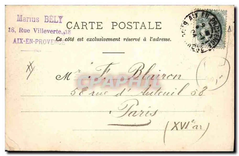 Aix-en-Provence — O Palácio de Justiça — C. Martinet, editor, foto Jouven. - Verso