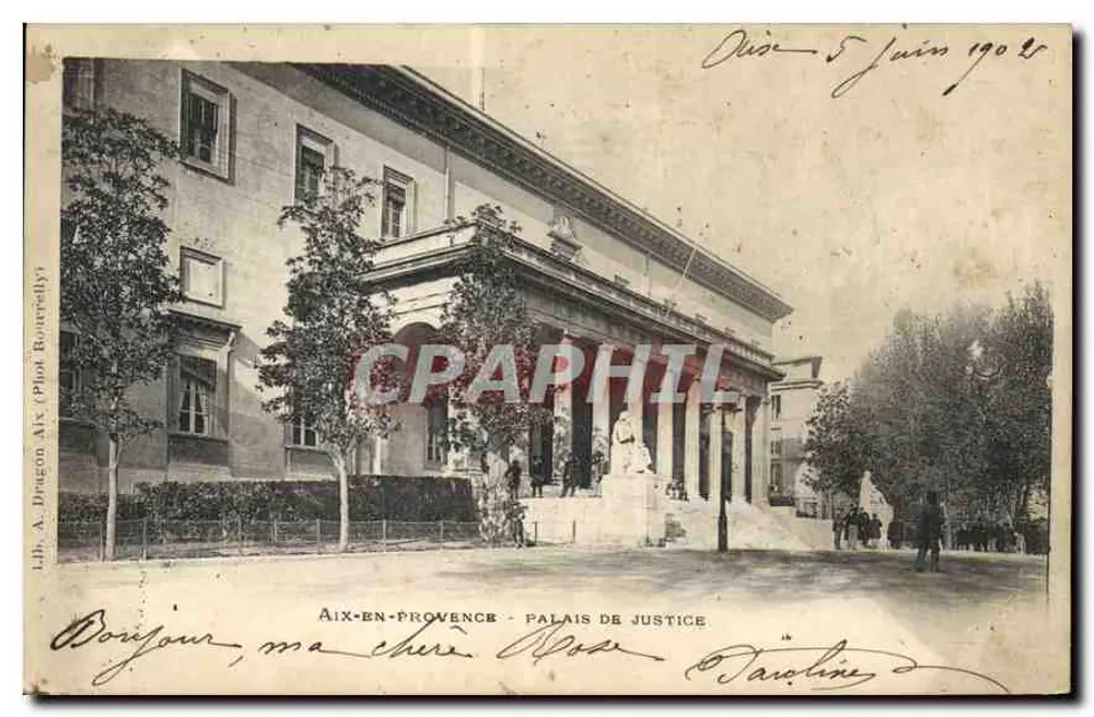 Aix-en-Provence — Palácio de Justiça — Lib. A. Dragon (Piol Bourrally) - Frente