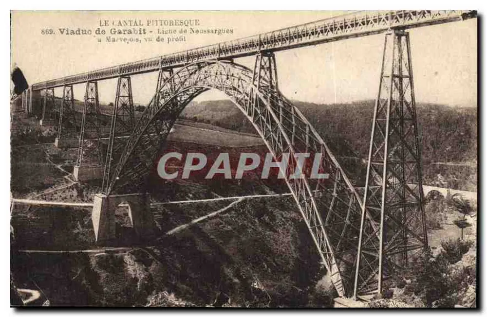 Viaduc de Garabit - Linie von Neussargues, von der Seite gesehen — Le Cantal Pittoresque, Nr. 869 - Vorderseite