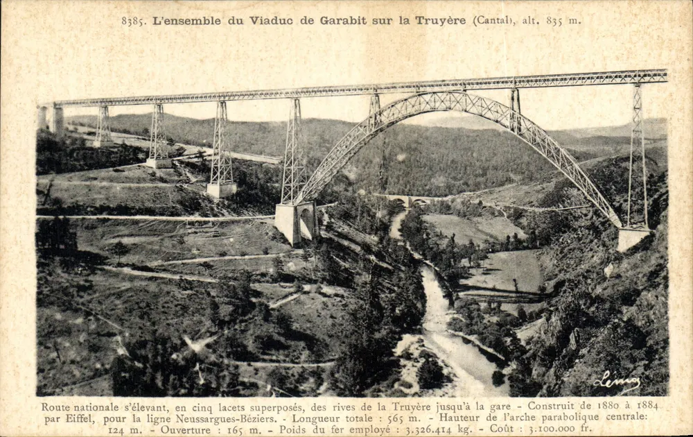 Garabit-Viadukt über die Truyère (Cantal) — Panoramablick — Léon Marchetti, Nr. 8385 - Vorderseite