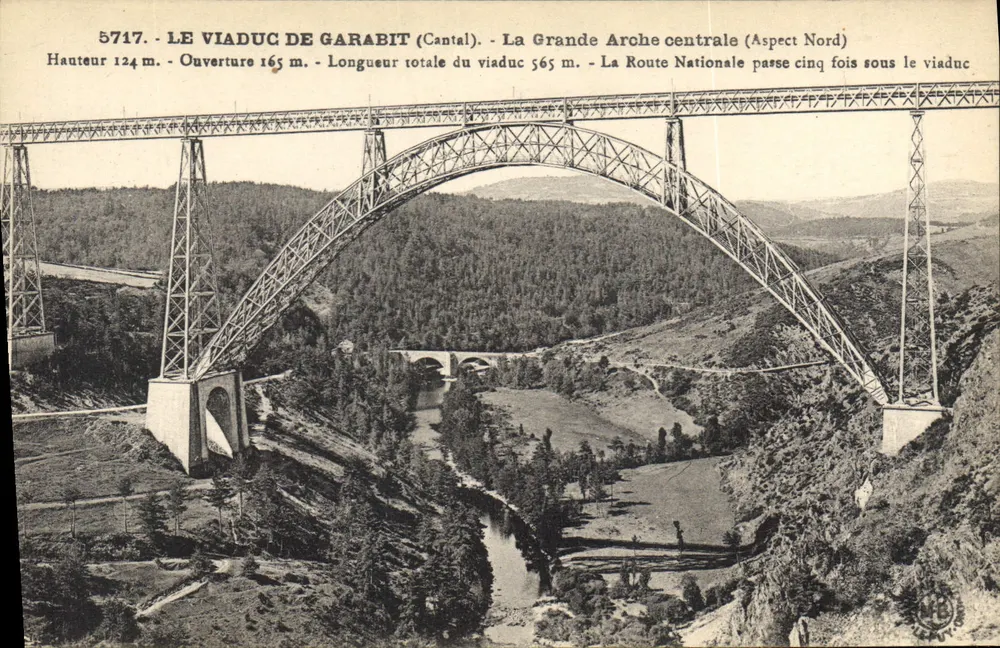 Der Viadukt von Garabit (Cantal) — Die zentrale große Arche (Nordansicht) — Éditions Margerit-Brenneil, Le Puy - Vorderseite