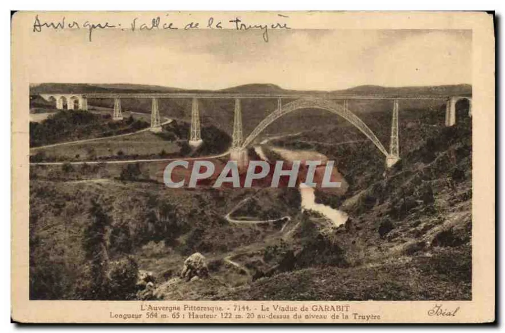 Der Viadukt von Garabit — Tal der Truyère — Verlag Idéal, n° 7144 - Vorderseite