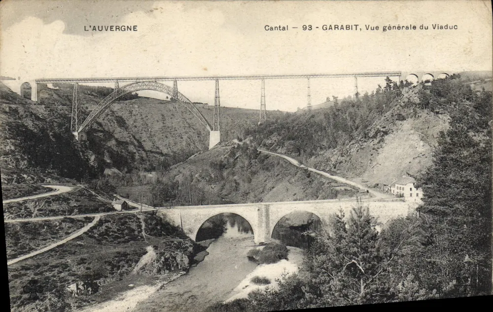 Garabit — Allgemeiner Blick auf den Viadukt — L'Auvergne, Verlag L'Auvergne, Nr. 93 - Vorderseite