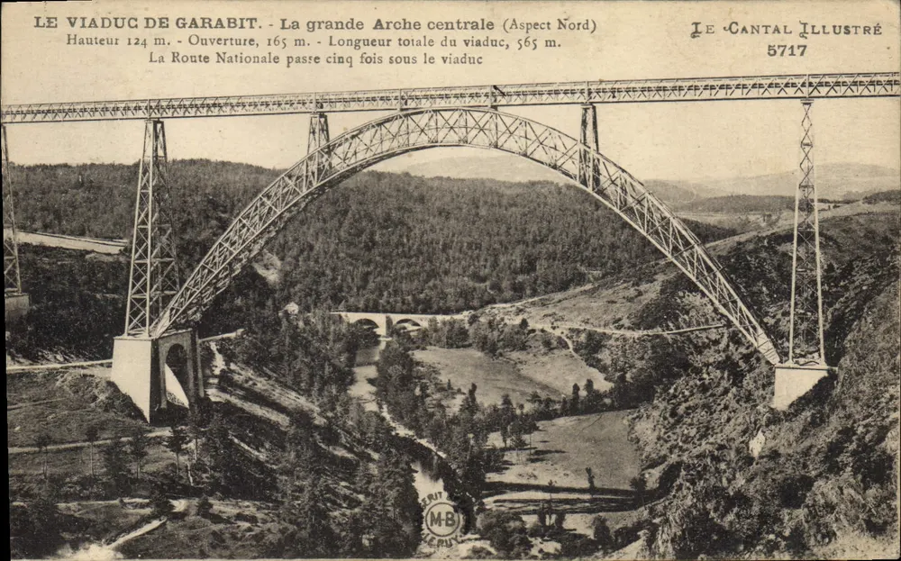 Der Viadukt von Garabit — Nordseite — Le Cantal illustriert 5717 - Vorderseite
