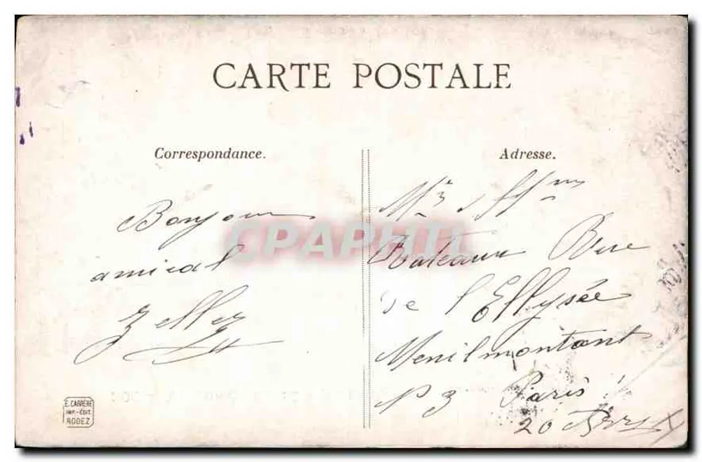 Viaduto de Garabit (Cantal) — n° 308 — editor E. Carrière, imp. Ed. Rodiez - Verso