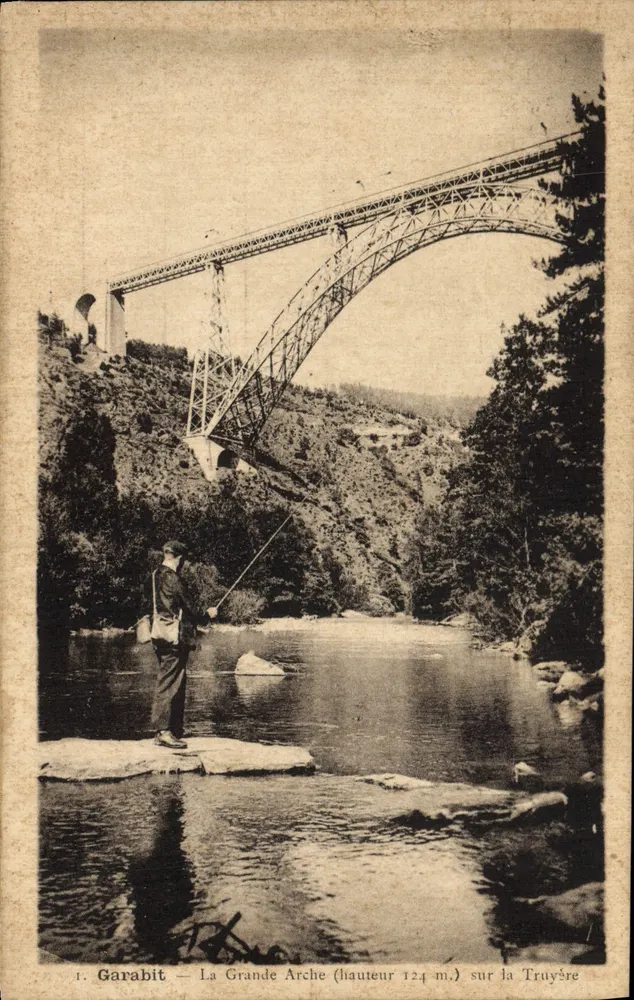 Garabit — Die Große Brücke (Höhe 124 m.) über die Truyère — unbekannter Verlag, Seriennummer 1 - Vorderseite