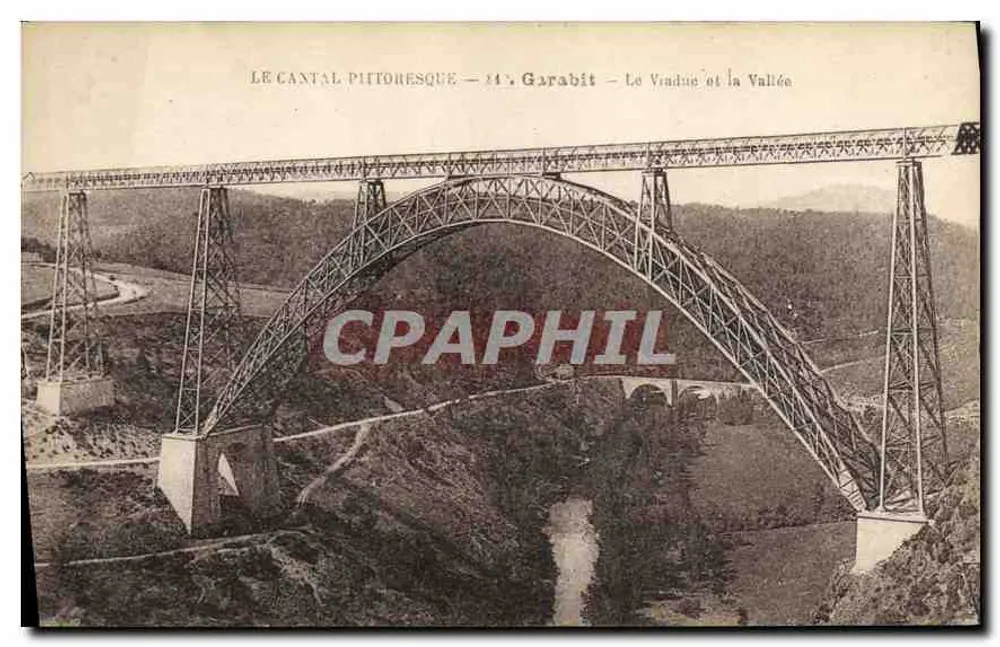 Das pittoreske Cantal — Der Viadukt und das Tal — Garabit - Vorderseite