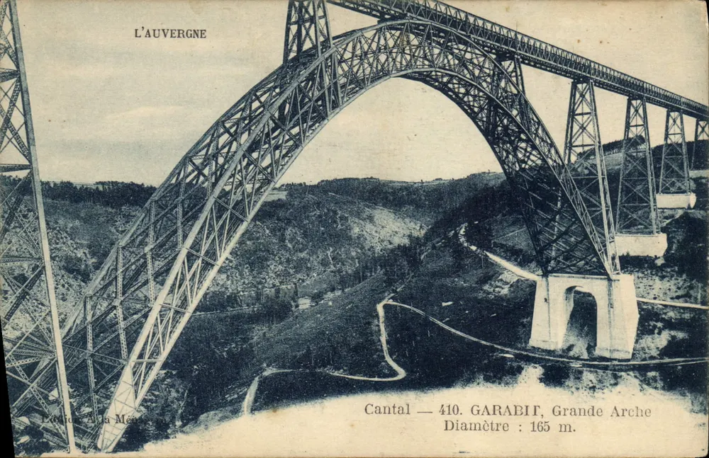 Garabit — Grande Arche — Cantal — 410. GARABIT, Grande Arche Durchmesser: 165 m. - Vorderseite