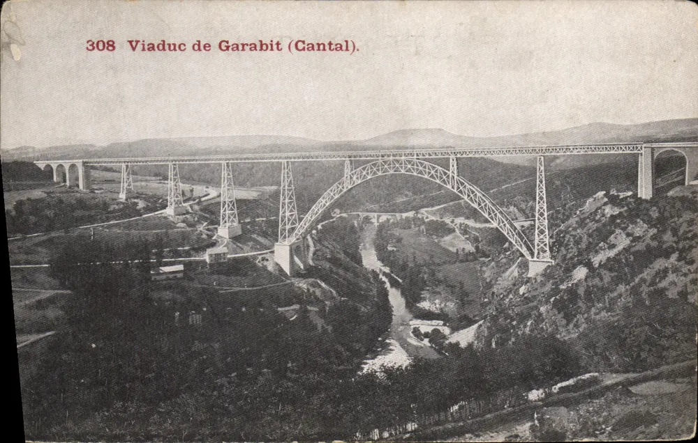 Viaduto de Garabit (Cantal) — vista panorâmica — série 308 - Frente