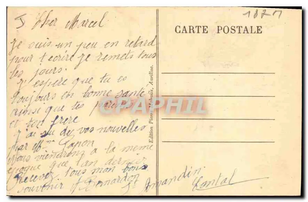 A Auvergne — Cascata do Lioran — B. 175 - Verso