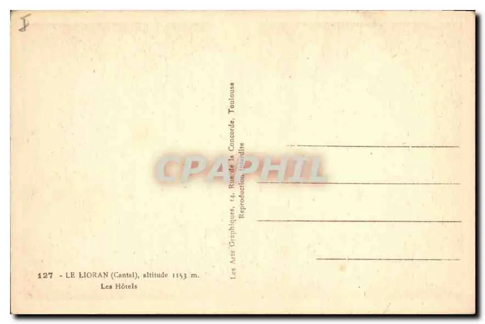 Le Lioran (Cantal) — Os Hotéis — Les Arts Graphiques, Toulouse - Verso