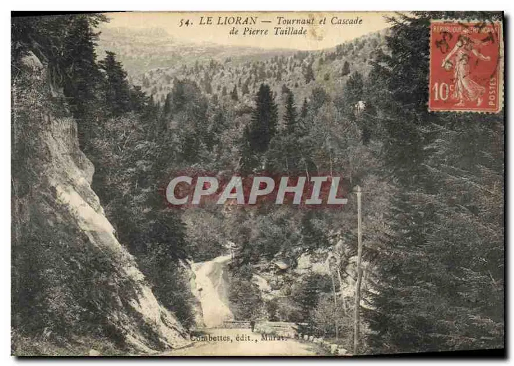Le Lioran — Kurve und Wasserfall von Pierre Taillade — Combettes, Verlag, Murat. - Vorderseite