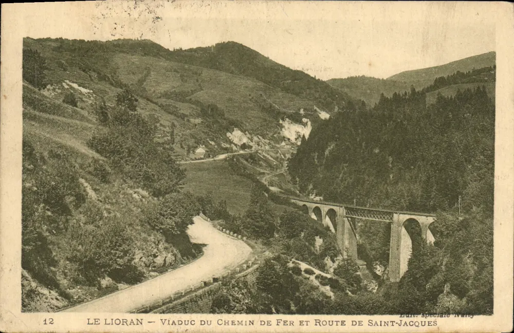 Le Lioran — Viaduc des Eisenbahns und Straße von Saint-Jacques — Éditeur Spécialité Nancy, n°12 - Vorderseite