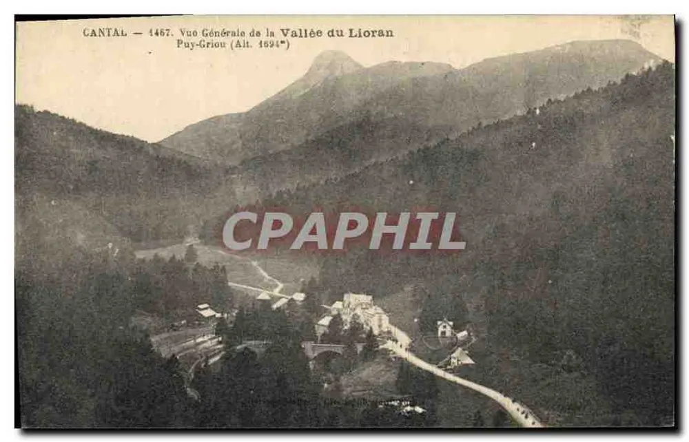 Cantal — Allgemeiner Blick auf das Tal des Lioran — Puy-Griou (Höhe 1694m) - Vorderseite