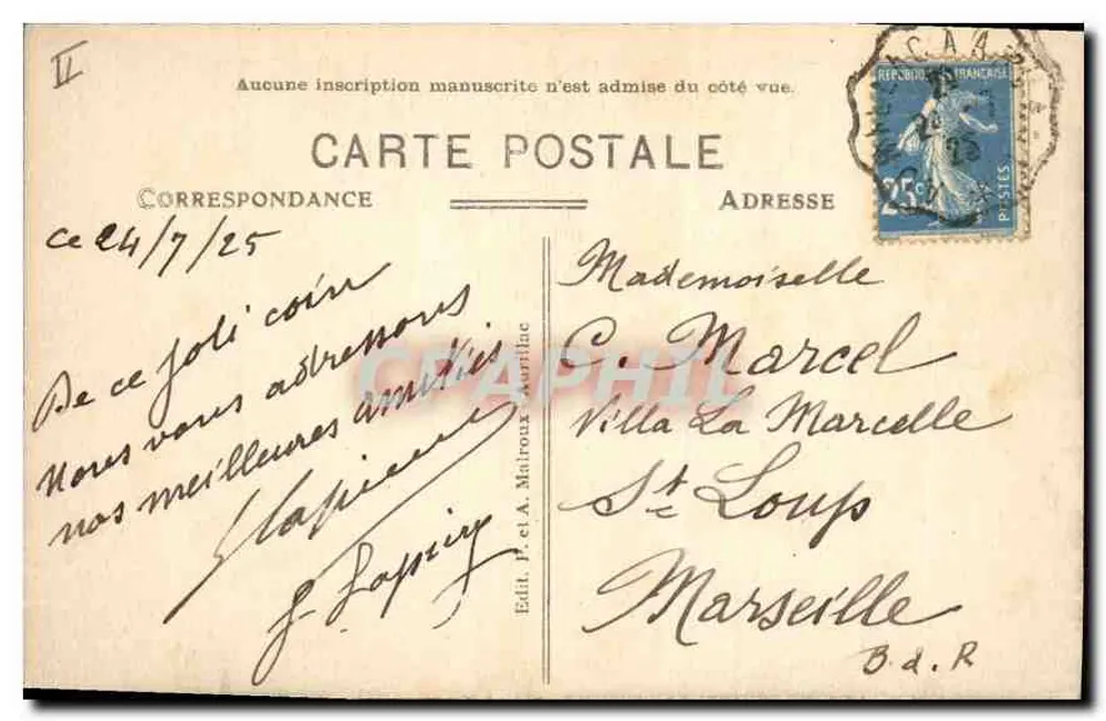 Le Lióran — Hotel de la C° d'Orléans — Verlag P. et A. Maitroux - Rückseite