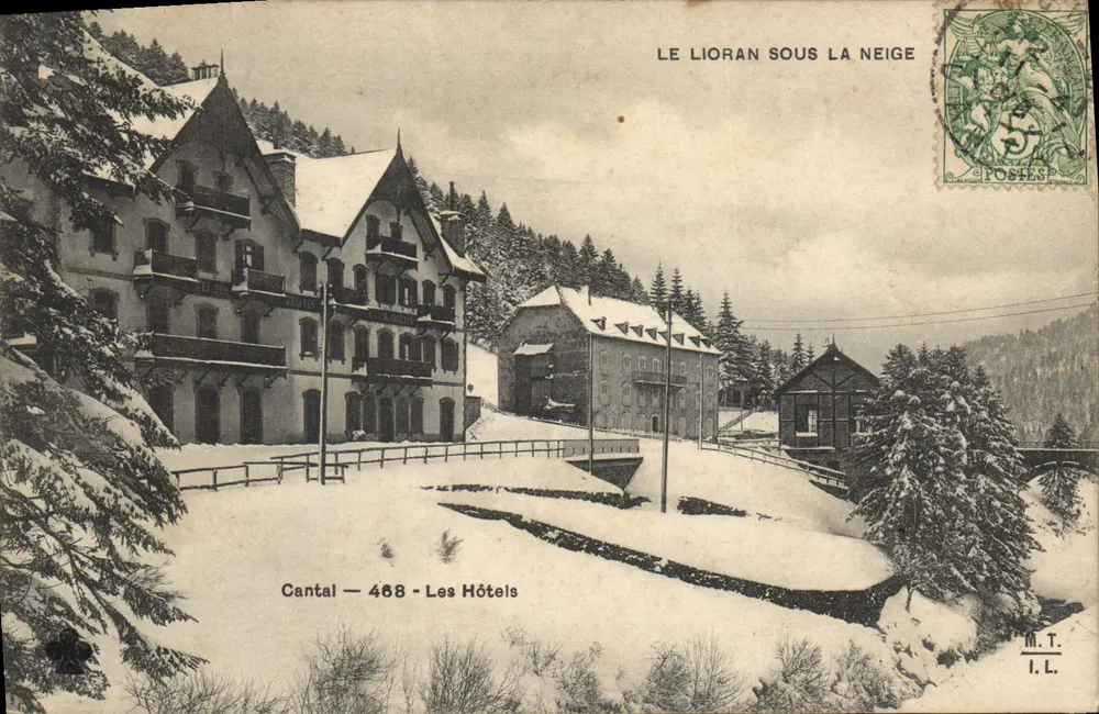 Le Lioran unter Schnee — Cantal — 468 — Die Hotels — M.T. I.L. - Vorderseite