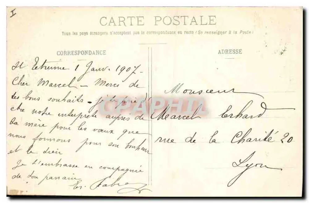 Saint-Étienne - O Muro do Gouffre-d'Enter — Editor: P. Joubert & Mercier - Verso