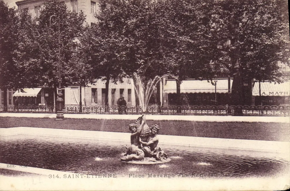 Place Marengo - Le Neufchatel - Fontaine aux enfants - Saint-Étienne - Édit. N.M. n°314 - Frente