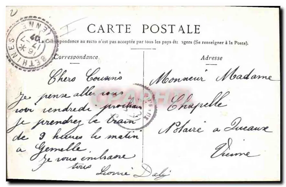 Nevers — Palácio Ducal — Editor não identificado, n° de série não visível - Verso