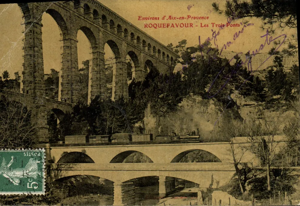 Roquefavour — Les Trois Ponts — Éditeur impr. sur la carte - Vorderseite