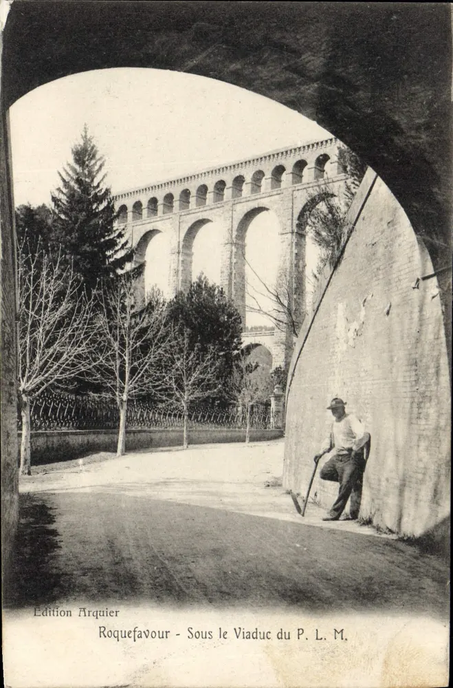 Roquefeuil - Sotto il Viadotto del P. L. M. — Edizione Arquier - Recto