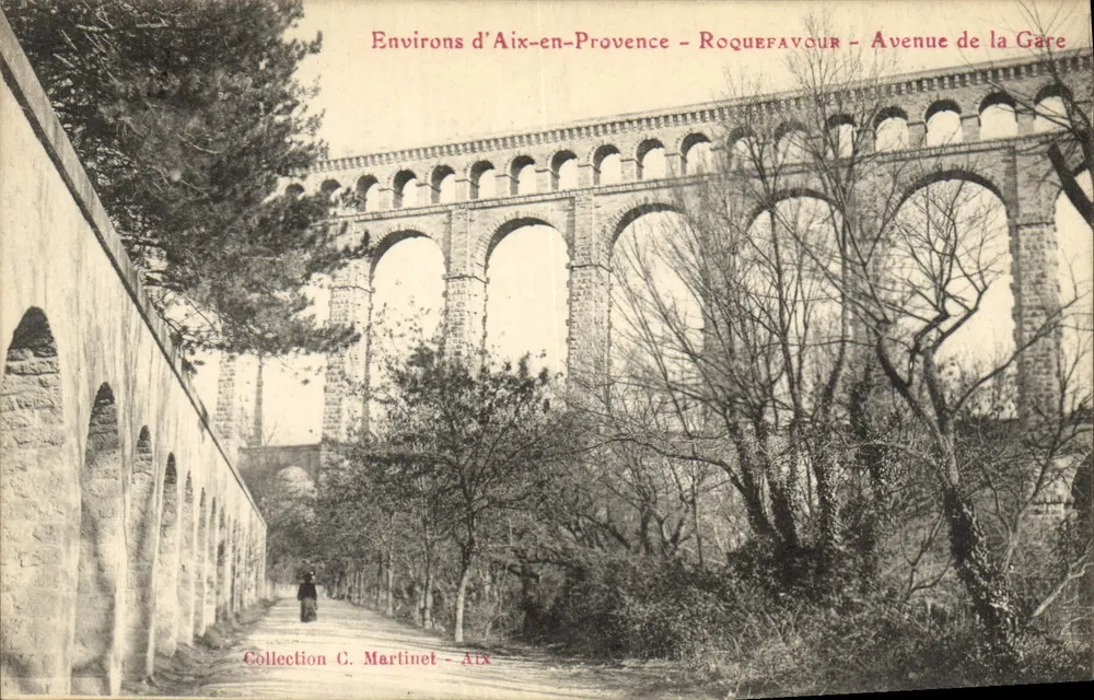 Umgebung von Aix-en-Provence - Roquefavour - Avenue der Station — Sammlung C. Martinet - AIX - Vorderseite